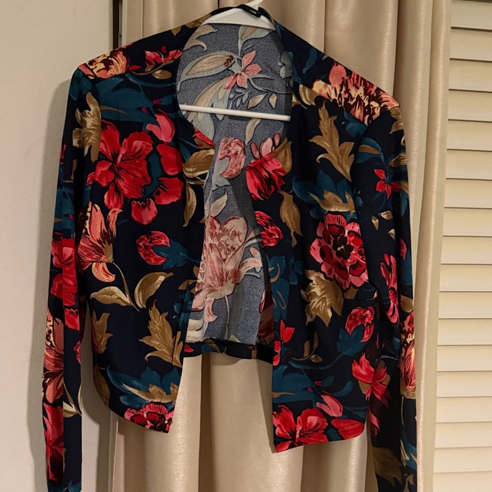 SHEIN Multicolor Floral Polyester Jacket
